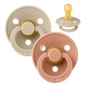 Køb BIBS Rund Colour Sut - 2-Pak - Str. 2 - Naturgummi - Vanilla/Peach online billigt tilbud rabat legetøj