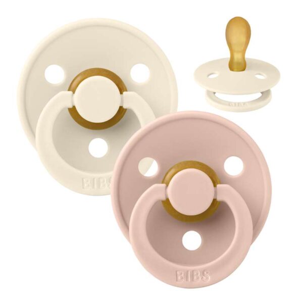 Køb BIBS Symmetrisk Colour Sut - 2-Pak - Str. 2 - Naturgummi - Ivory/Blush online billigt tilbud rabat legetøj