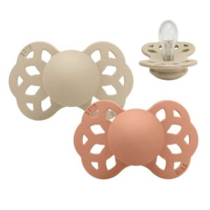 Køb BIBS Symmetrisk Infinity Sut - 2-Pak - Str. 1 - Silikone - Vanilla/Peach online billigt tilbud rabat legetøj