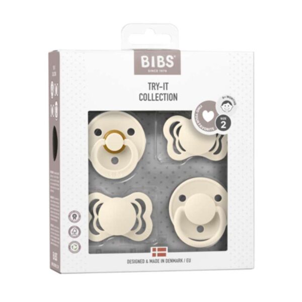 Køb BIBS Try-It Collection - 4 Forskellige Sutter - Str. 2 - Ivory online billigt tilbud rabat legetøj