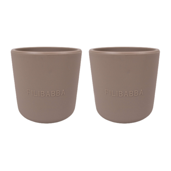 Køb Filibabba - Kopper i Silikone - Warm Grey online billigt tilbud rabat legetøj