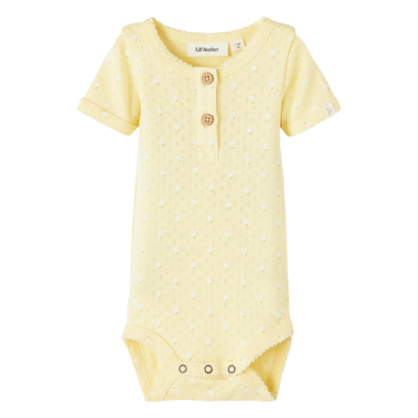 Køb Lil' Atelier Body med Korte Ærmer - Double Cream str. 74 online billigt tilbud rabat legetøj