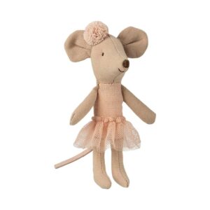 Køb Maileg Lillesøster Mus med Ballerinadragt - m. Hårblomst (10 cm.) online billigt tilbud rabat legetøj