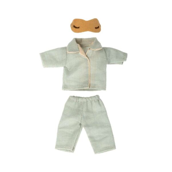 Køb Maileg Tøj til Far Mus - Blåternet Pyjamas med Sovemaske online billigt tilbud rabat legetøj