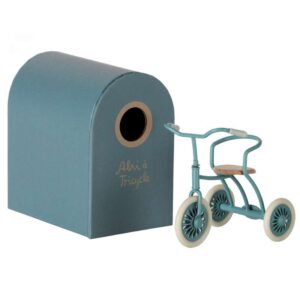 Køb Maileg Trehjulet Cykel med Garage - Petroleumsblå (9 cm.) online billigt tilbud rabat legetøj