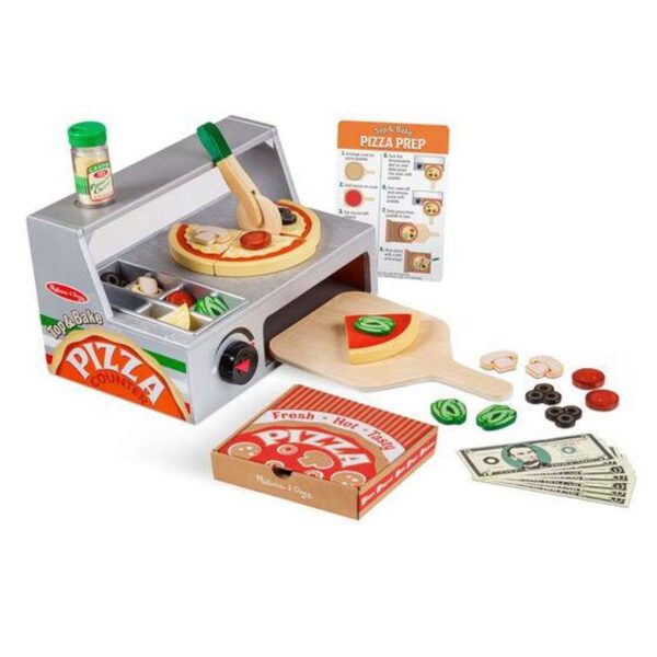 Køb Melissa & Doug Legemad i træ Pizzaria butik med tilbehør online billigt tilbud rabat legetøj