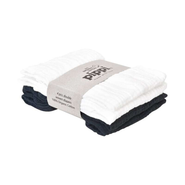 Køb Pippi Stofble Organic Cloth Muslin (4-pack) - White online billigt tilbud rabat legetøj