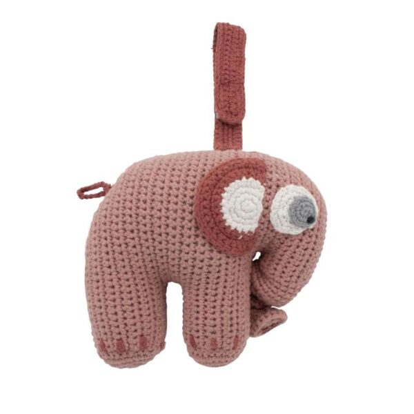 Køb Sebra Hæklet musikuro elefanten Fanto - Blossom Pink online billigt tilbud rabat legetøj