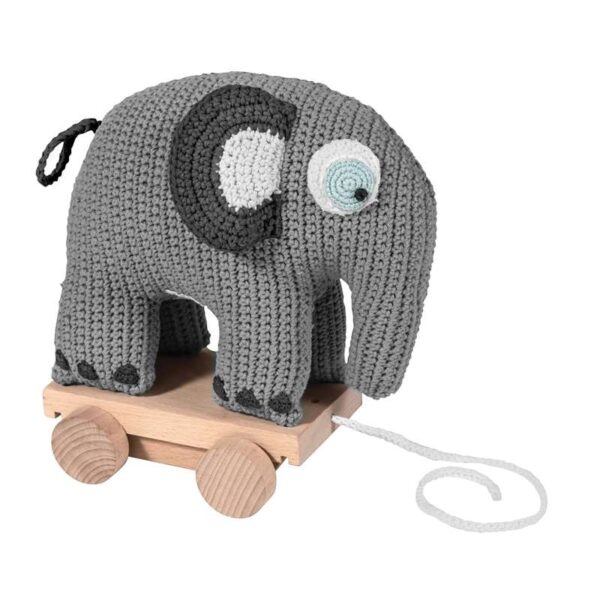 Køb Sebra Hæklet trækdyr - Elefanten Fanto - Classic Grey online billigt tilbud rabat legetøj