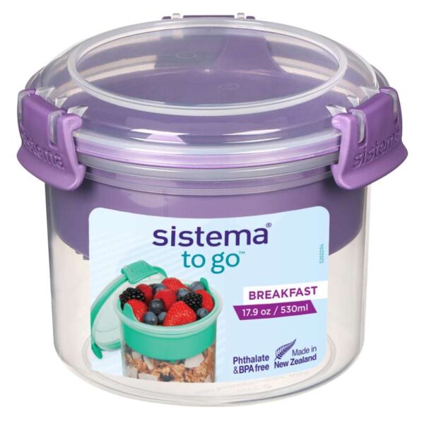 Køb Sistema Beholder til Madopbevaring - Breakfast To Go - 530 ml. - Misty Purple online billigt tilbud rabat legetøj