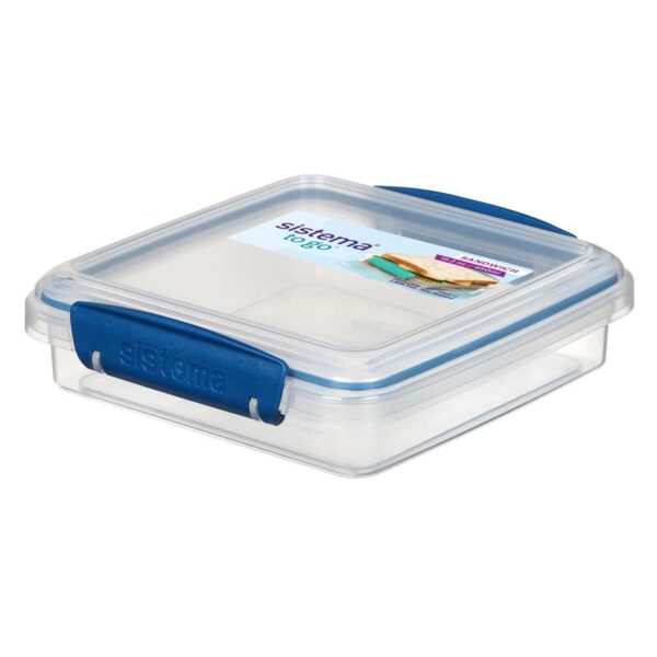 Køb Sistema Beholder til Madopbevaring - Sandwich Box To Go - 450 ml. - Ocean Blue online billigt tilbud rabat legetøj