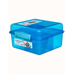 Køb Sistema Madkasse - Lunch Cube Max - Ruminddelt i 2 Lag m. Bæger - 2L - Blå online billigt tilbud rabat legetøj