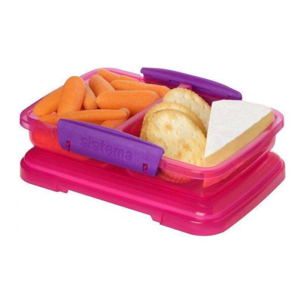 Køb Sistema Snackboks - Small Split - 350 ml. - Pink online billigt tilbud rabat legetøj