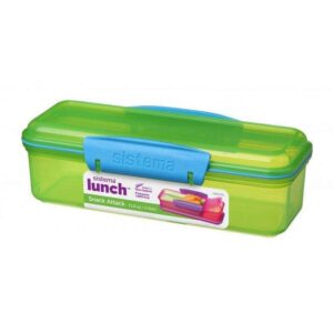 Køb Sistema Snackboks - Snack Attack Lunch - 2 Rum - 410 ml. - Grøn online billigt tilbud rabat legetøj
