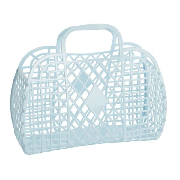 Køb Sun Jellies Retro Basket Strandtaske - Large - Light Blue online billigt tilbud rabat legetøj