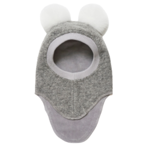 Køb Huttelihut Uld balaclava med Alpaca pom poms - Light Grey Melange - 2-4 år online billigt tilbud rabat legetøj