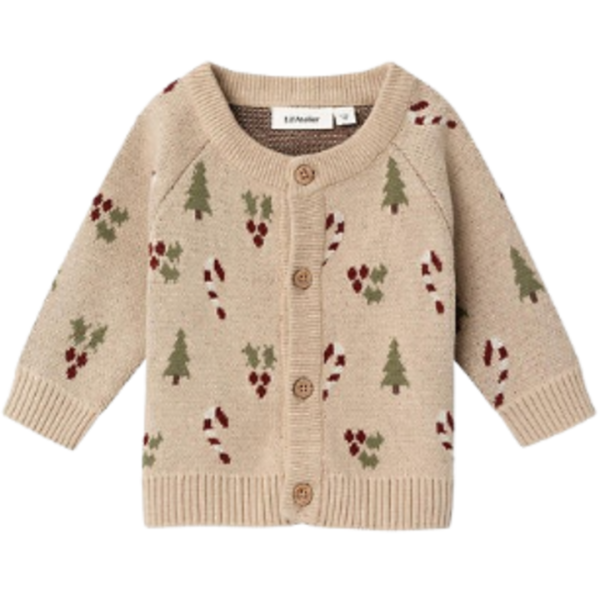 Køb Lil' Atelier Cardigan i økologisk bomuld - Lamao - Jul - Warm Sand Melange - 86 online billigt tilbud rabat legetøj