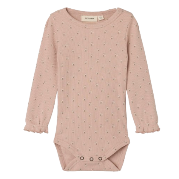 Køb Lil' Atelier body i rib - Gago Fia - Blomster - Rose Dust - 86 online billigt tilbud rabat legetøj