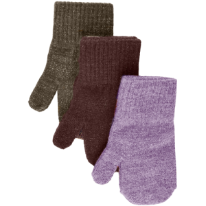 Køb Mikk-line magiske strikluffer med glimmer - 3 pack - Dark Mink/Slate Black/Chalk Violet - 2-4 år online billigt tilbud rabat legetøj