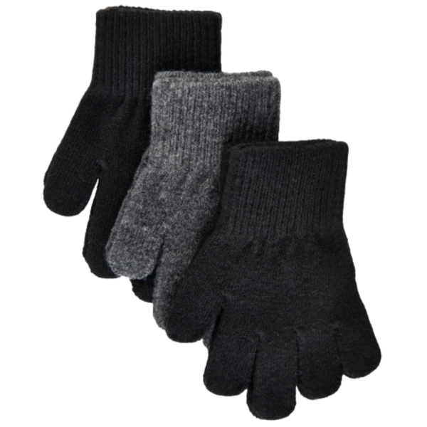 Køb Mikk-line magiske strikvanter - 3 pack - Black/Antrazite - 4-7 år online billigt tilbud rabat legetøj