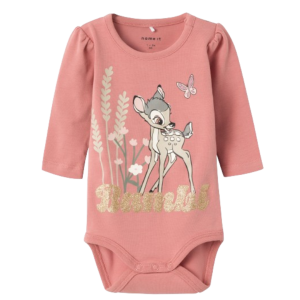 Køb Name it body med Disney motiv og glimmer - Droma - Bambi - Ash Rose - 80 online billigt tilbud rabat legetøj