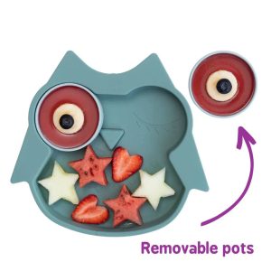 Køb Tidy Tot Silikone Tallerken med Sugekop og Rumdelere - Ugle online billigt tilbud rabat legetøj
