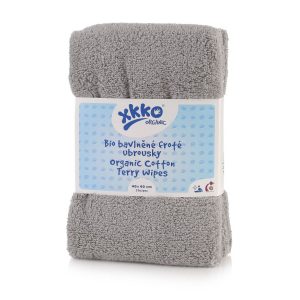 Køb XKKO Vaskeklud/håndklæde i Økologisk Bomuldsfrotte - 40x40 cm - 2 styks - Grå online billigt tilbud rabat legetøj